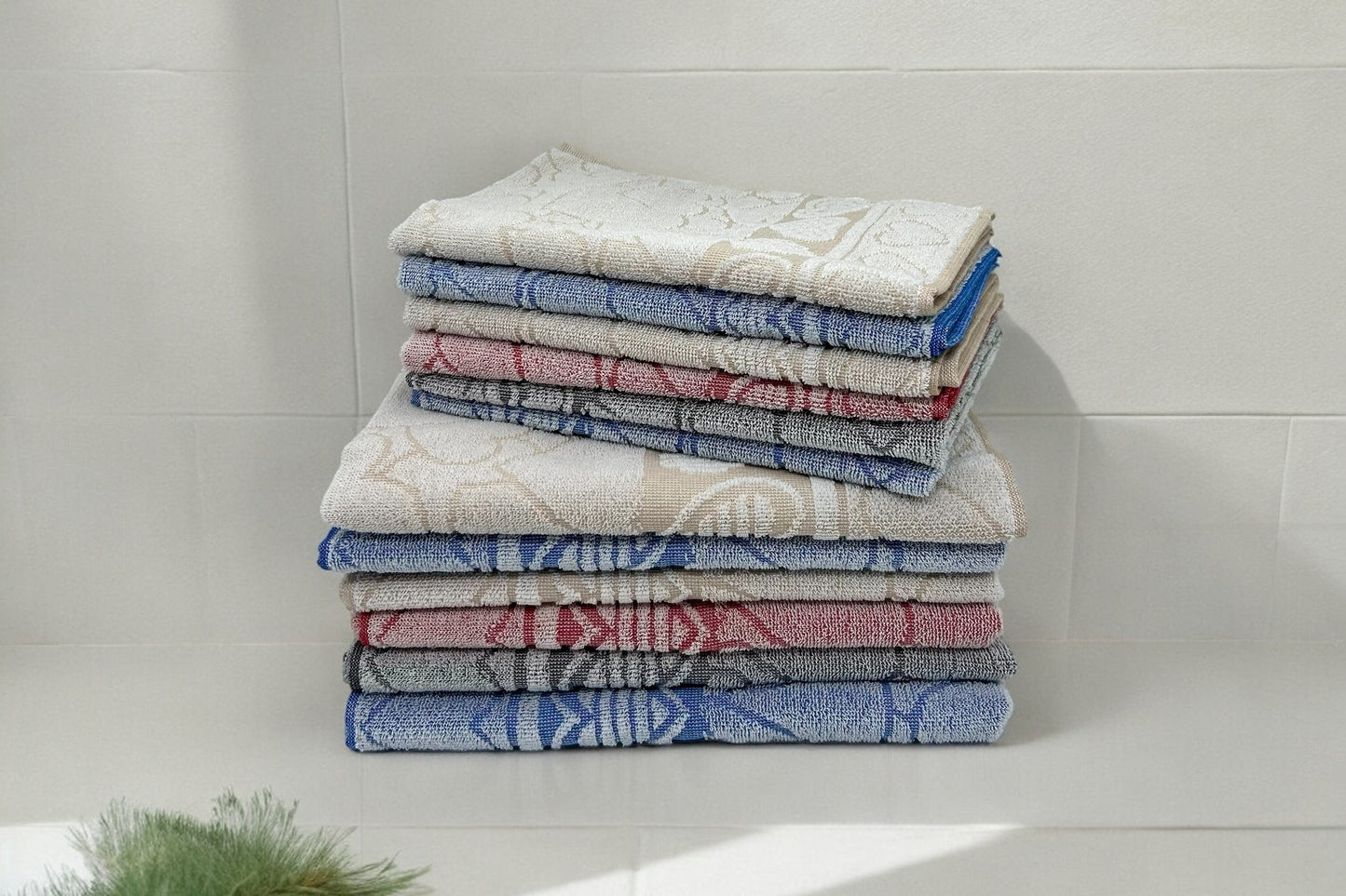 GC ArredoCasa Asciugamano Ospiti in 100% Spugna di Cotone - Modello Herts -Tinte Scure -- 60x105cm / 40x60cm - Set 6 Pezzi