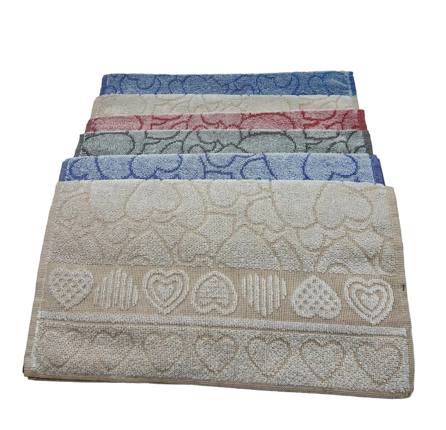 GC ArredoCasa Asciugamano Ospiti in 100% Spugna di Cotone - Modello Herts -Tinte Scure -- 60x105cm / 40x60cm - Set 6 Pezzi