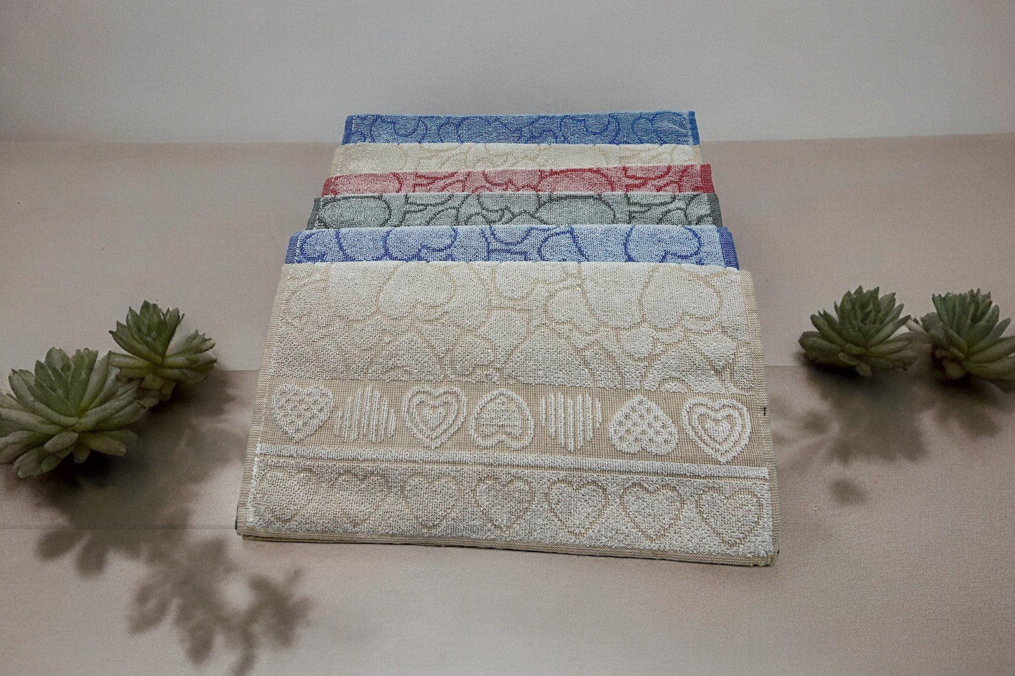 GC ArredoCasa Asciugamano Ospiti in 100% Spugna di Cotone - Modello Herts -Tinte Scure -- 60x105cm / 40x60cm - Set 6 Pezzi