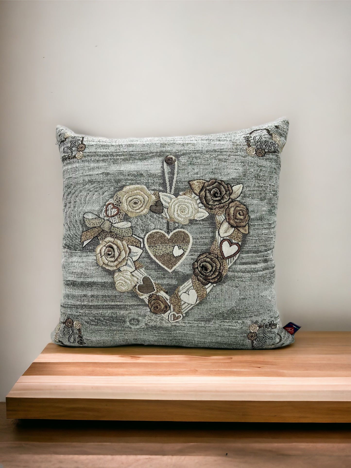 GC ArredoCasa Copricuscini Divano in Tessuto Damascato Jacquard - Federe Cuscini Divano 50x50 Made In Italy - Primavera Cuore Di Pizzo - Federe Per Cuscini Divano Arredamento x Casa
