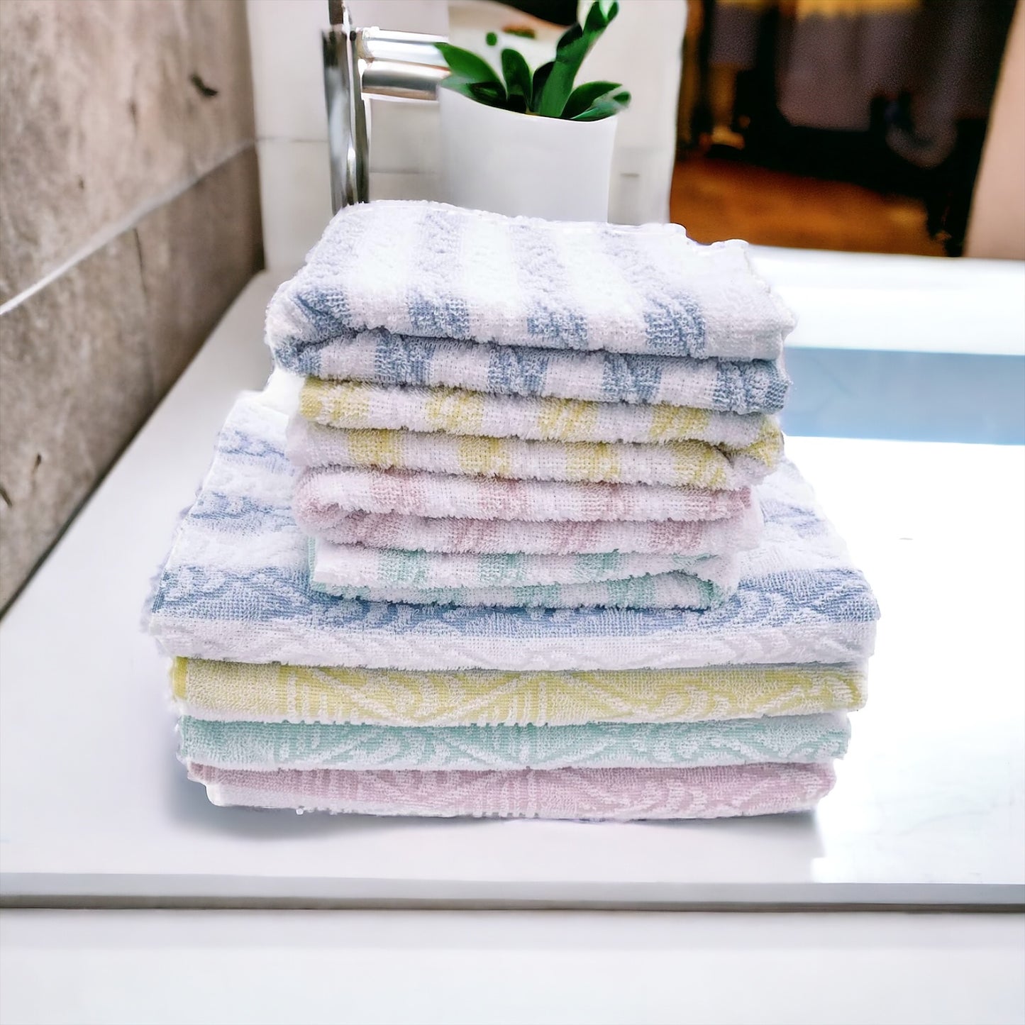 Gc ArredoCasa Ospite in 100% Spugna di Cotone - Modello Firenze - 40x60cm - Set 6 Pezzi