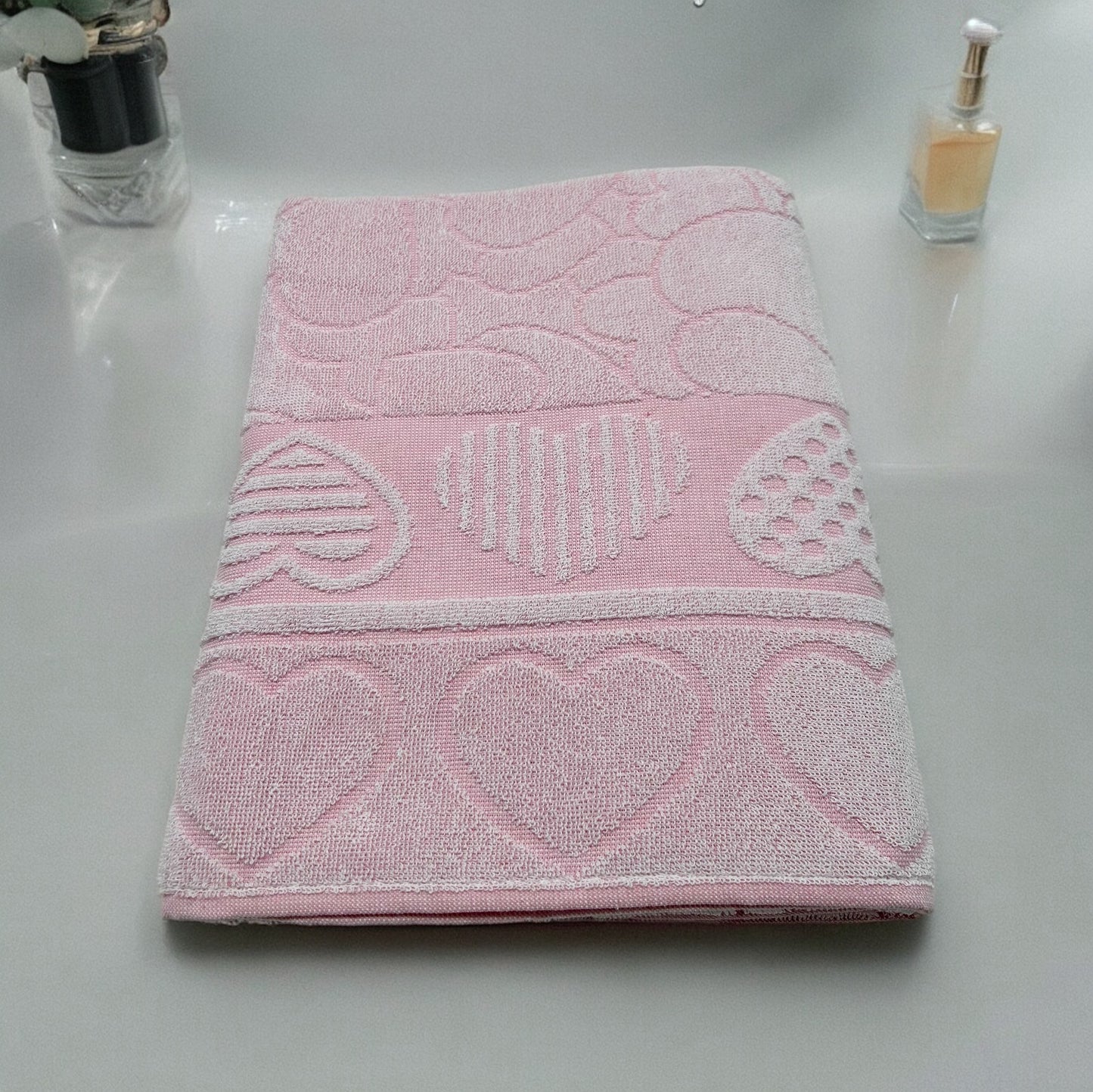 GC ArredoCasa Telo Bagno in 100% Spugna di Cotone - Modello HERTS TINTE PASTELLO - 100x150cm