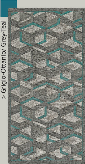 GC ARREDOCASA Tappeto Antiscivolo Made in Italy - Passatoia Moderna con Disegno Geometrico Hypnotic - Lavabile - Tappeto Runner Lungo Colorato