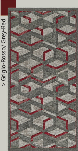 GC ARREDOCASA Tappeto Antiscivolo Made in Italy - Passatoia Moderna con Disegno Geometrico Hypnotic - Lavabile - Tappeto Runner Lungo Colorato