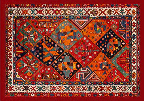 GC ArredoCasa Tapis Persan - Emozioni D'oriente Bakhtiari Orange - Économique - Reproduction