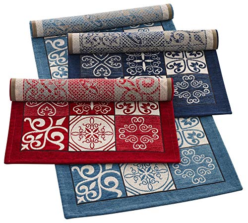 GC ArredoCasa Tappeto Antiscivolo Made in Italy - Passatoia Moderna con Disegno Maiolica Lavabile - Tappeto Runner Lungo Colorato
