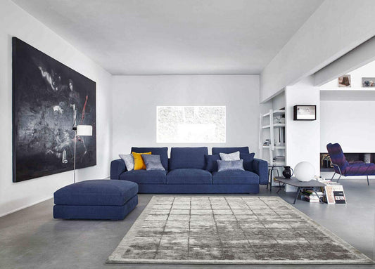 GC ArredoCasa Tapis En Velours Antidérapant Pour Chambre Et Salon Design Uranus Argent