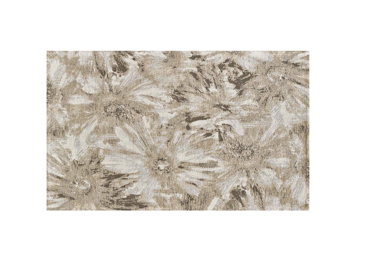 GC ArredoCasa Tappeto Salotto Velour Antiscivolo Dis Fior Di Loto Colore Argento