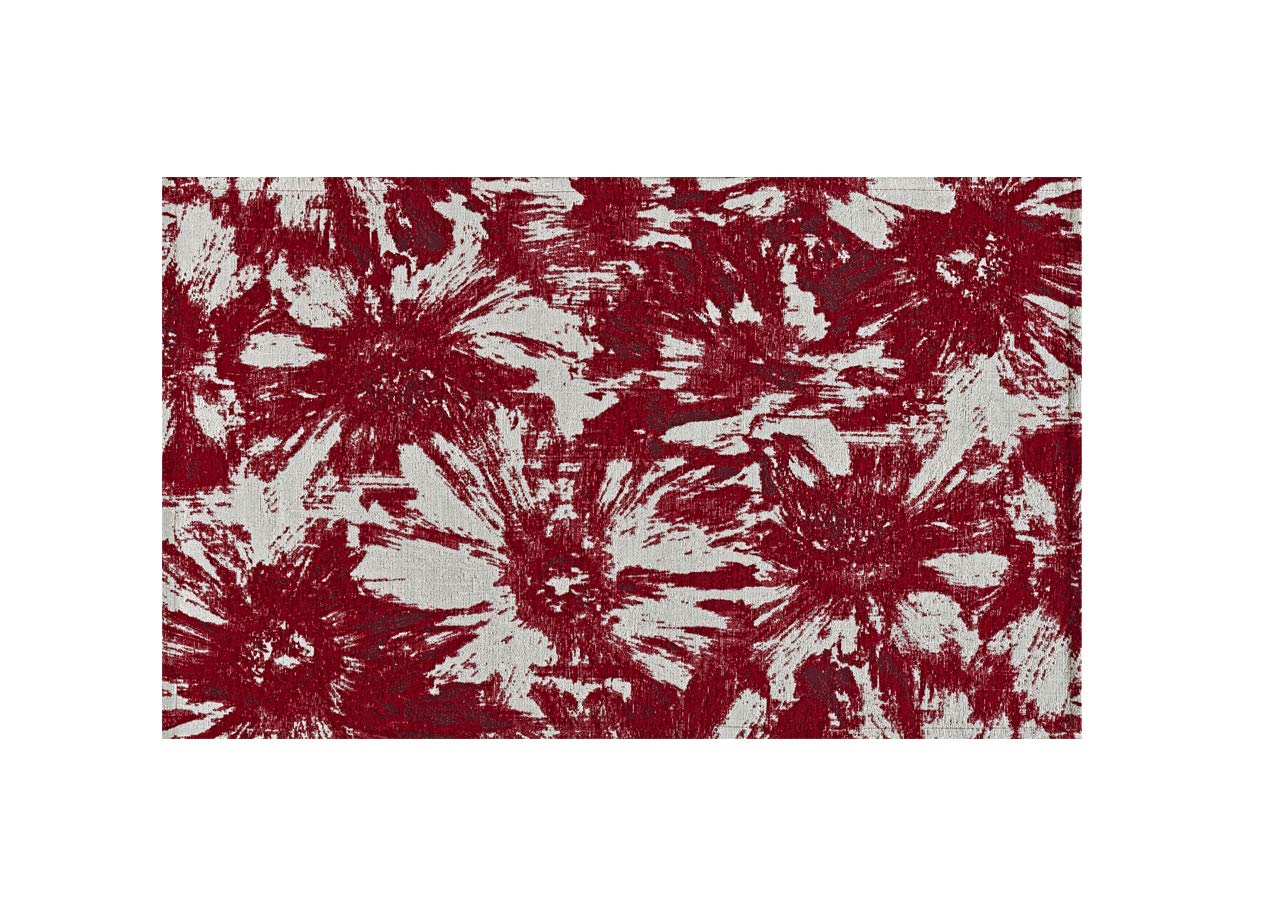 GC ArredoCasa Tappeto Salotto Velour Antiscivolo Dis Fior Di Loto Colore Argento