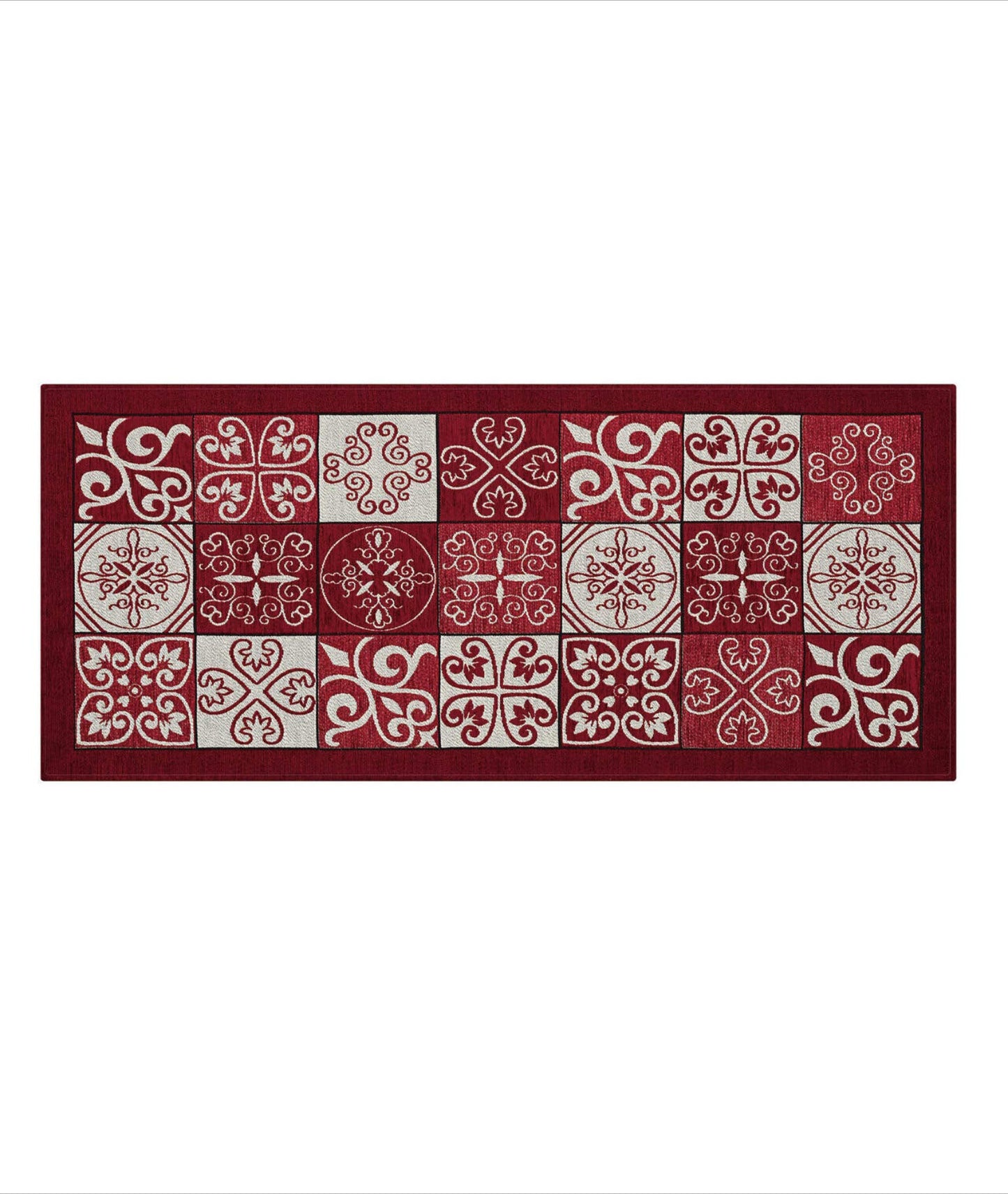 GC ArredoCasa Tappeto Antiscivolo Made in Italy - Passatoia Moderna con Disegno Maiolica Lavabile - Tappeto Runner Lungo Colorato