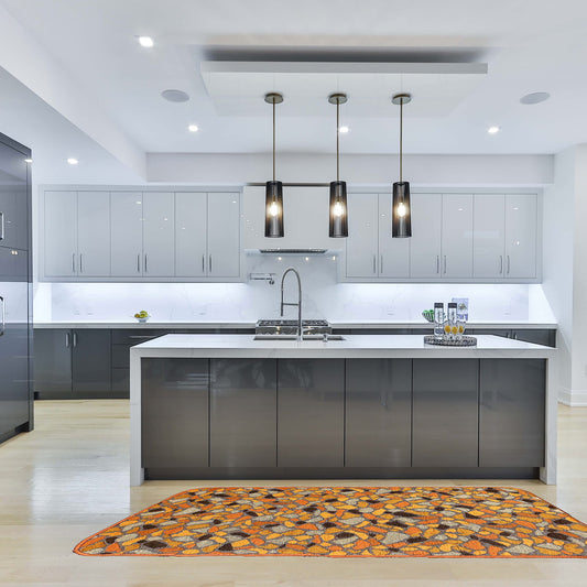 GC ArredoCasa Tapis de Cuisine Lavable Antidérapant Fabriqué en Italie | Tapis de cuisine en coton lavable en machine | Tapis de passage polyvalent coloré - Modèle GRANITE