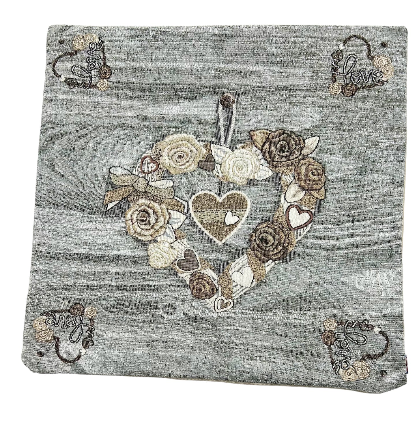 GC ArredoCasa Copricuscini Divano in Tessuto Damascato Jacquard - Federe Cuscini Divano 50x50 Made In Italy - Primavera Cuore Di Pizzo - Federe Per Cuscini Divano Arredamento x Casa