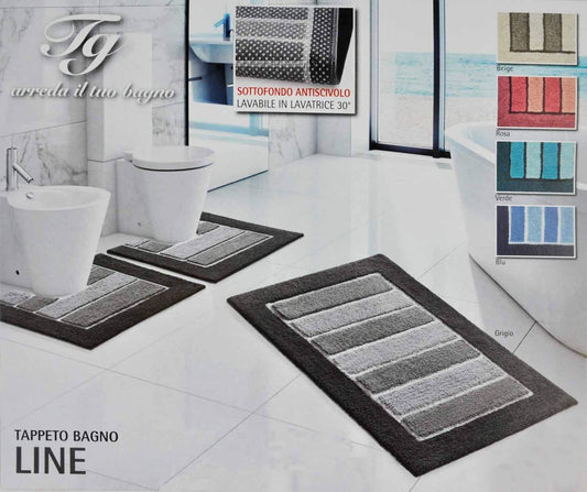 GC ArredoCasa Tappeto  Bagno Cotone Antiscivolo LINE