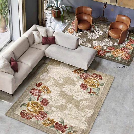 GC ArredoCasa Tappeto Velour con Antiscivolo modello BLOOM - Made in Italy