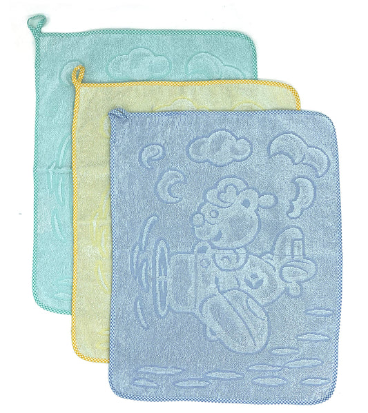 GC ArredoCasa Salviette Asciughini per Bambino/Neonato - Cotone Jacquard 100% Made in Italy - Ideali Per Asilo, Nido, Materna - Disegno FOCA/ORSETTO AVIATORE